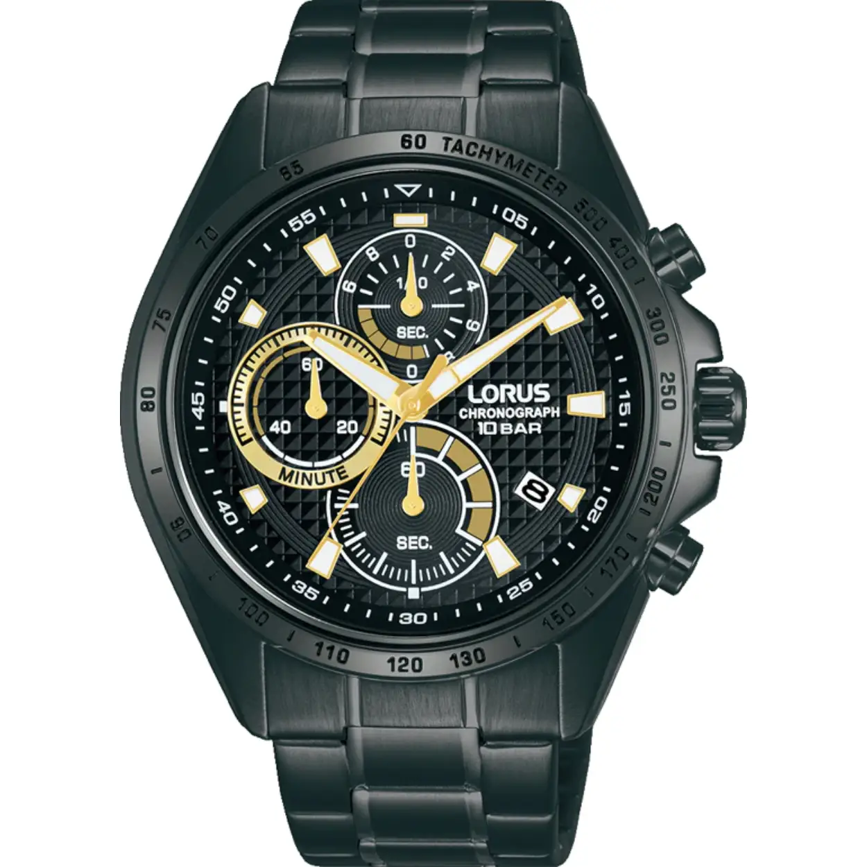 Dit is een herenhorloge van het merk Lorus. Het is een chronograaf horloge gemaakt van staal. De diameter van de kast is 44 mm en de kast is 11.2 mm dik.