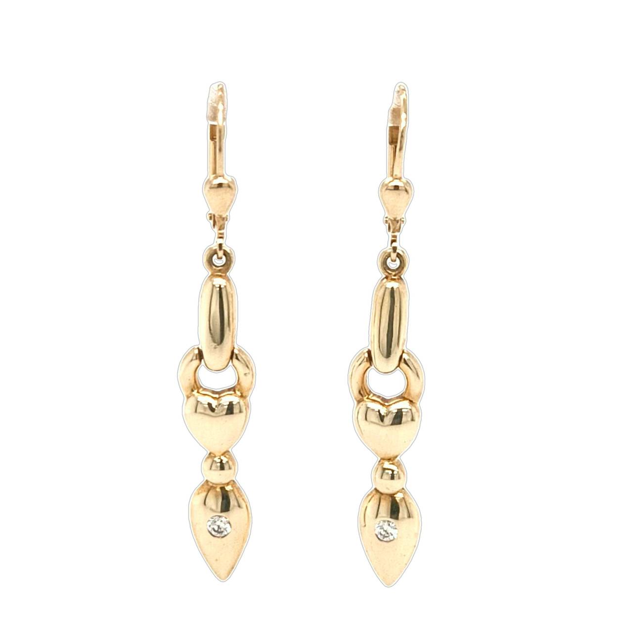 geelgouden oorhangers zirconia