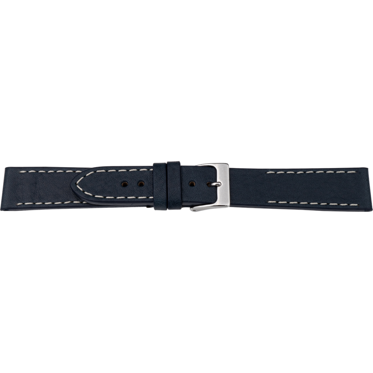 Horlogeband blauw leer 24mm