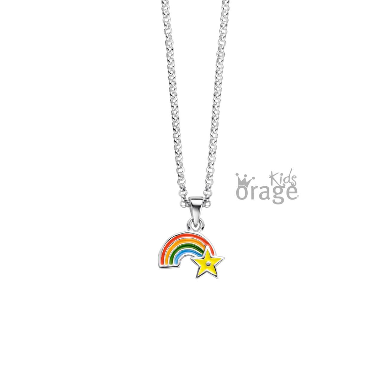 Zilveren ketting (36 cm) met hanger 'regenboog/ster' van Orage kids
Bijhorende ring, armband en oorbellen ook verkrijgbaar