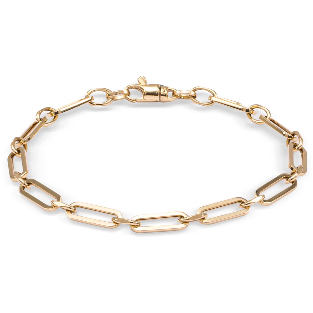 Ontdek de moderne elegantie van de JH Brummer Paperclip Armband in 14K goud. Met zijn unieke paperclip-schakelontwerp straalt deze armband stijl en verfijning uit. Vervaardigd van hoogwaardig 14-karaats goud, is dit stuk een tijdloos symbool van luxe en klasse. Voeg een vleugje eigentijdse flair toe aan elke outfit met deze prachtige armband van JH Brummer.





