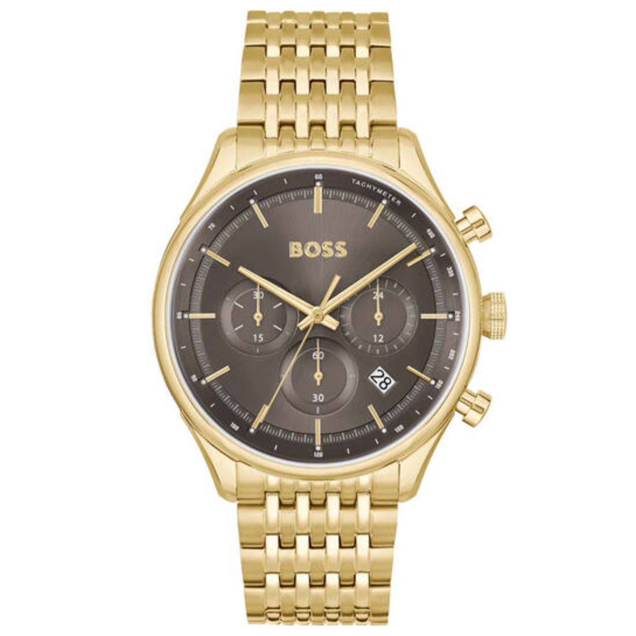 Boss heren horloge Gregor 45mm geel pvd HB1514051