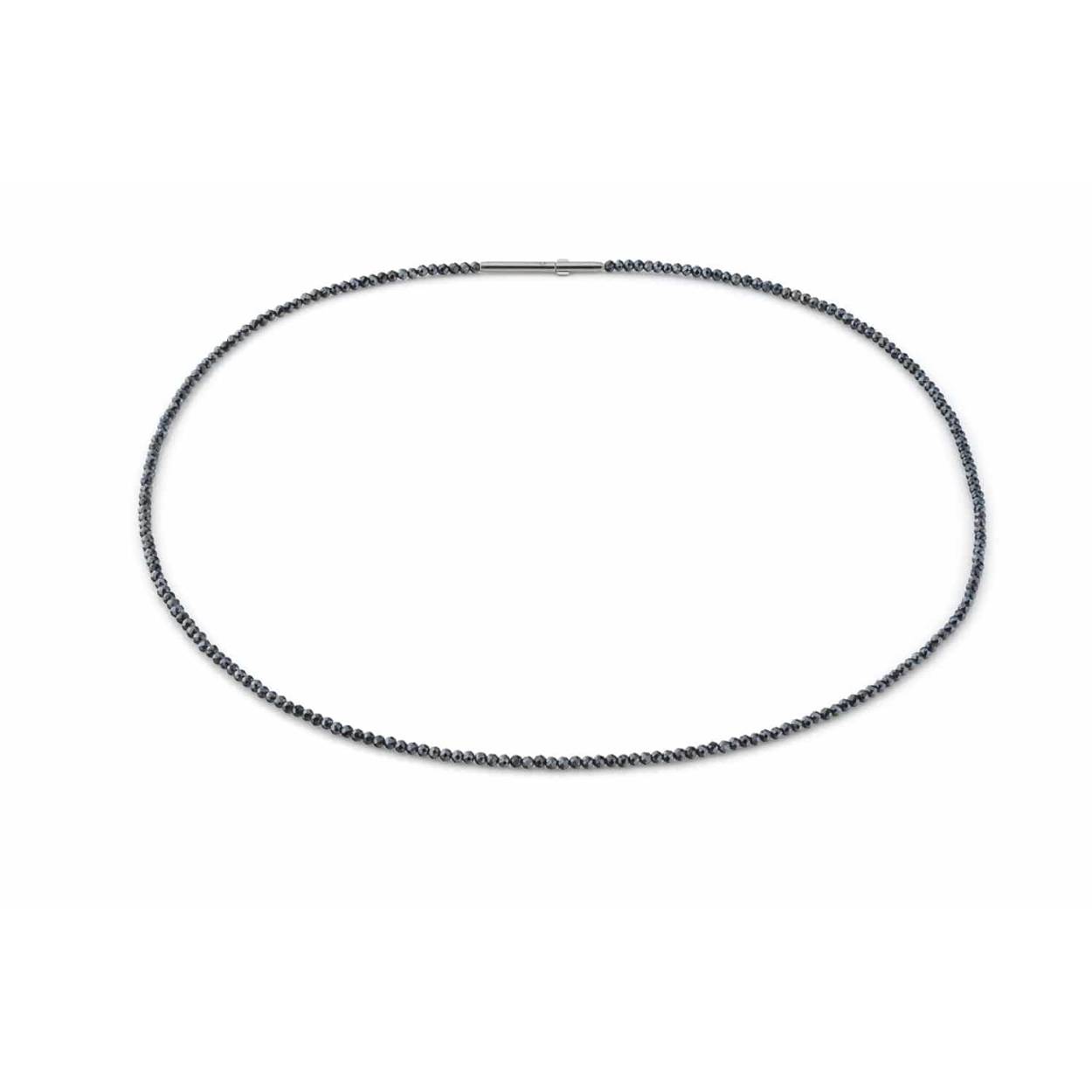 Collier clip, spinel 2mm donkergrijs