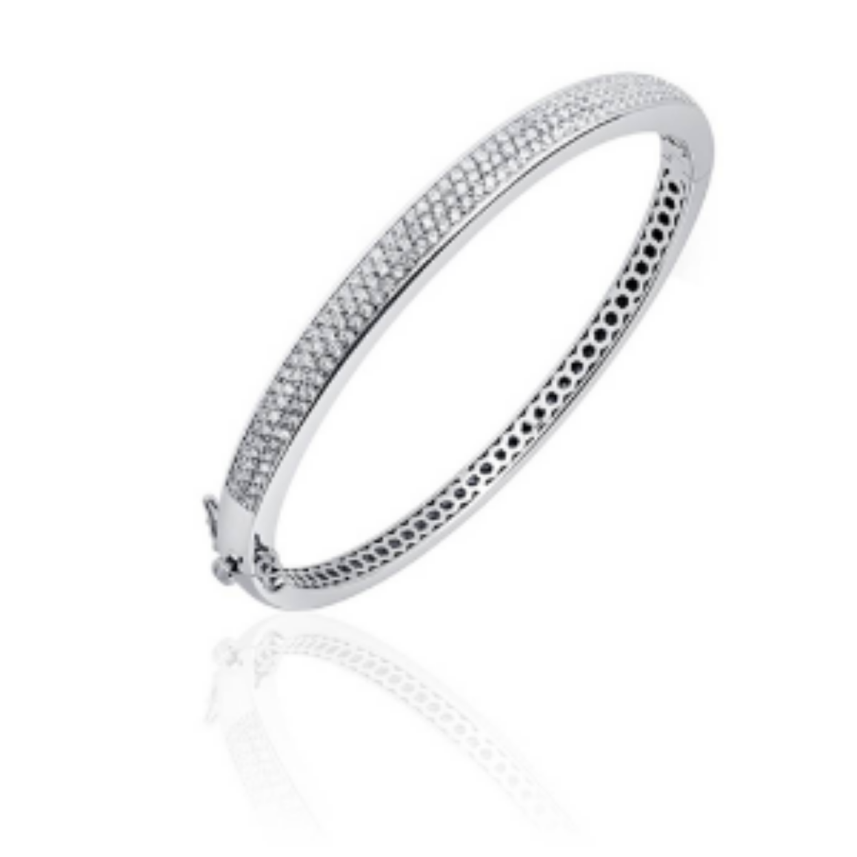 zilveren bangle met zirkonia 