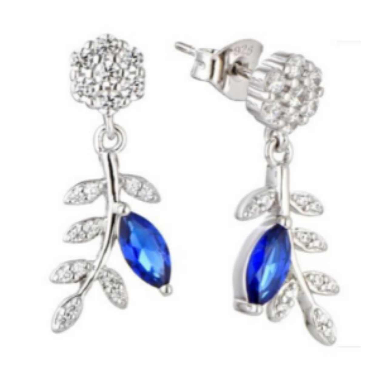 MY iMenso ODM "Regina Saphire" earrings (925/rhod-plated)