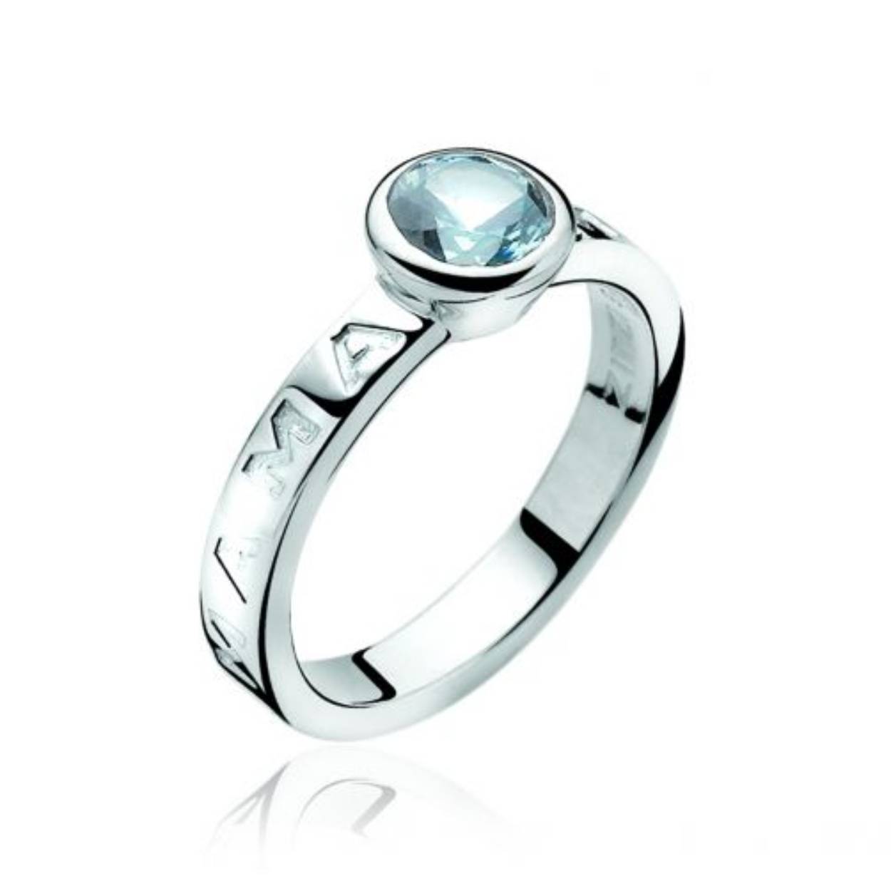 ZINZI zilveren mama ring blauw