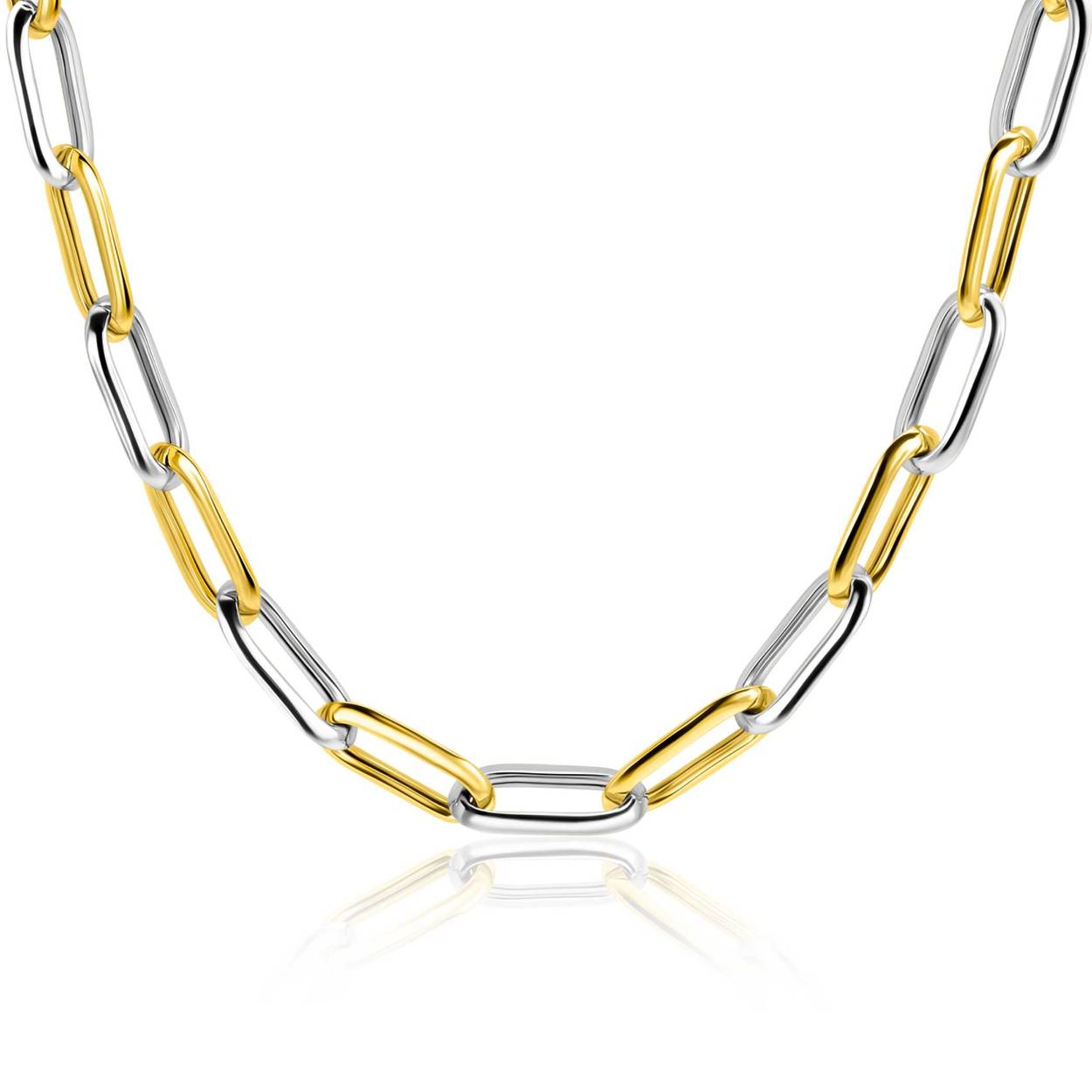 ZIC2668 ZINZI zlv. collier bicolor paperclip
