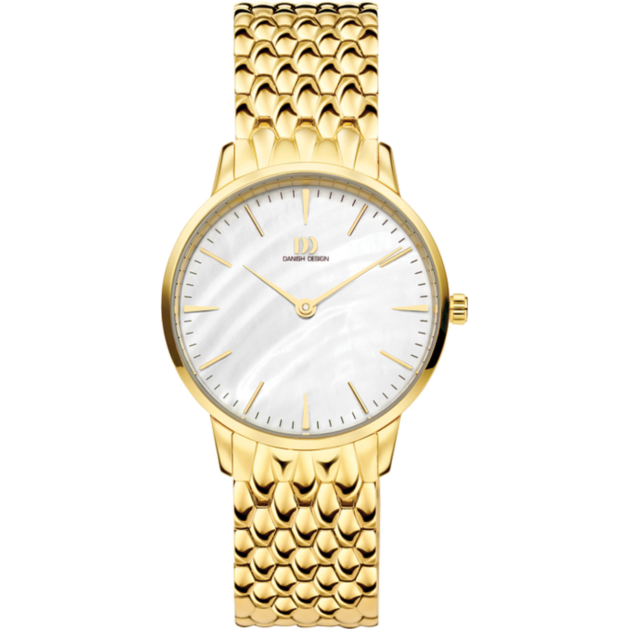 Danish Design horloge met stalen band, Akilia Link double/parelmoer
