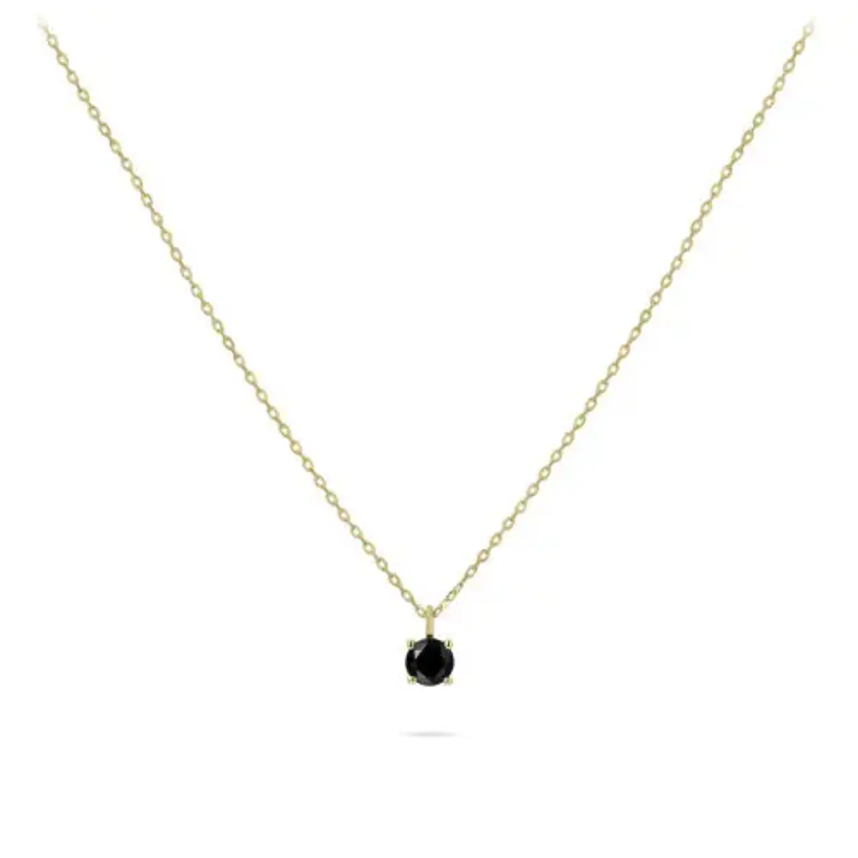 Gouden collier met zwarte zirkonia hanger verstelbaar van 38 t/m 42 cm 