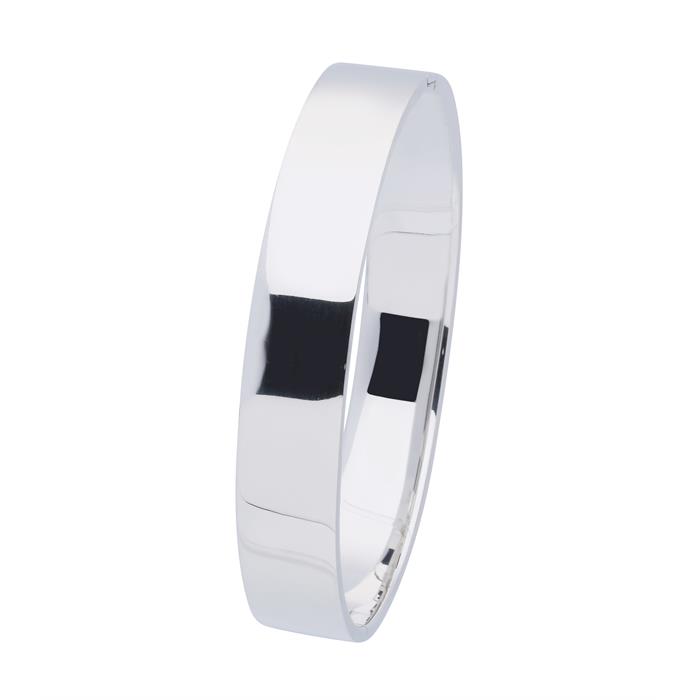 Zilveren Bangle Armband, Massief 12x60mm