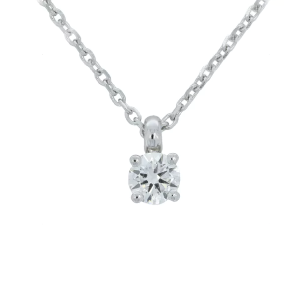 Witgouden ketting 18Kt met diamant