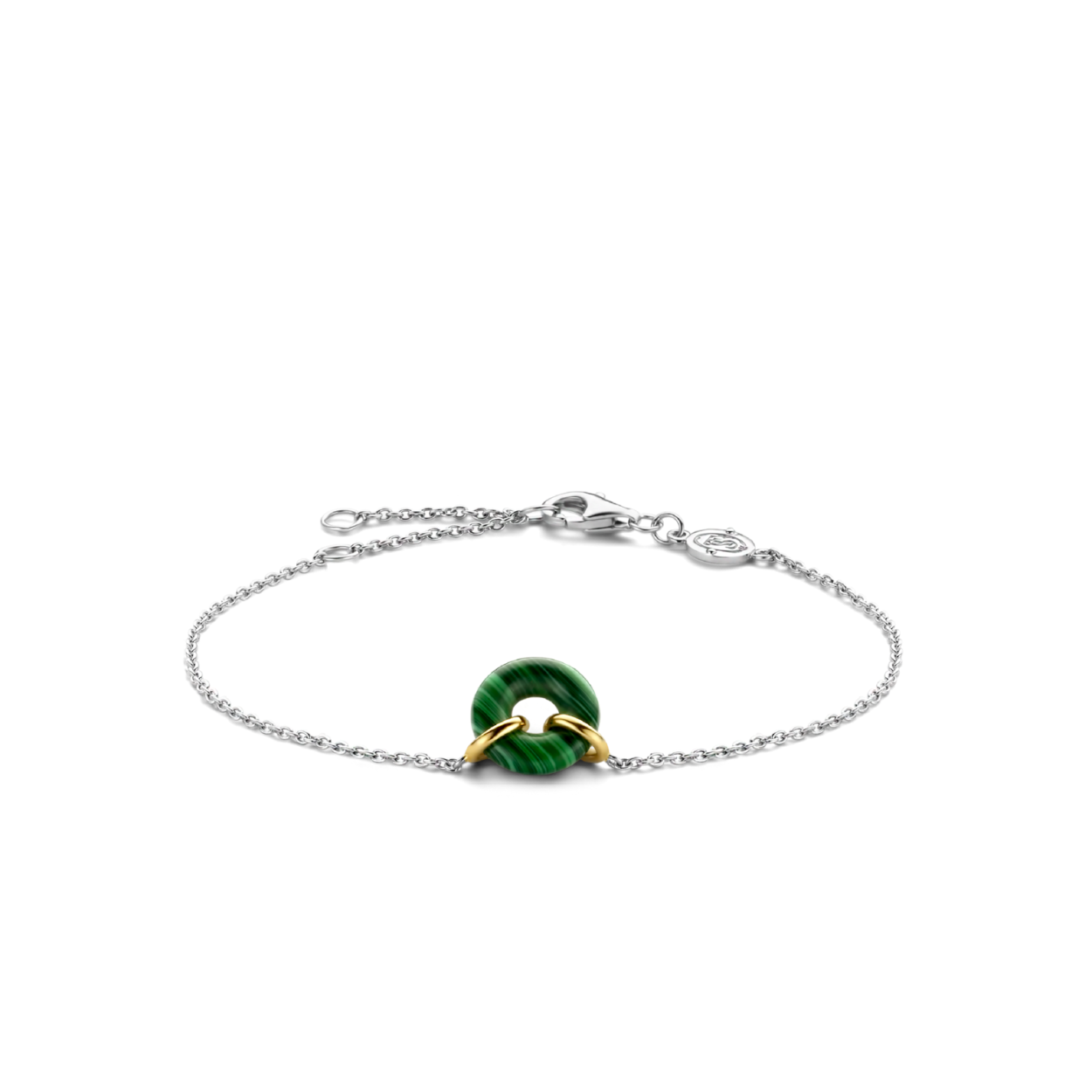 Ti sento zilveren Armband verguld / donut groen 2968MA