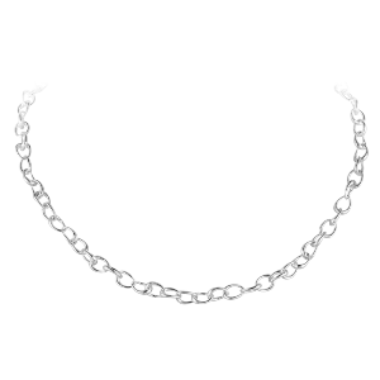 Crafted from a series of interlinked oval-shaped links in sterling silver, the Offspring necklace was designed by Jacqueline Rabun as a light chain that can be layered with other necklaces and pendants. 