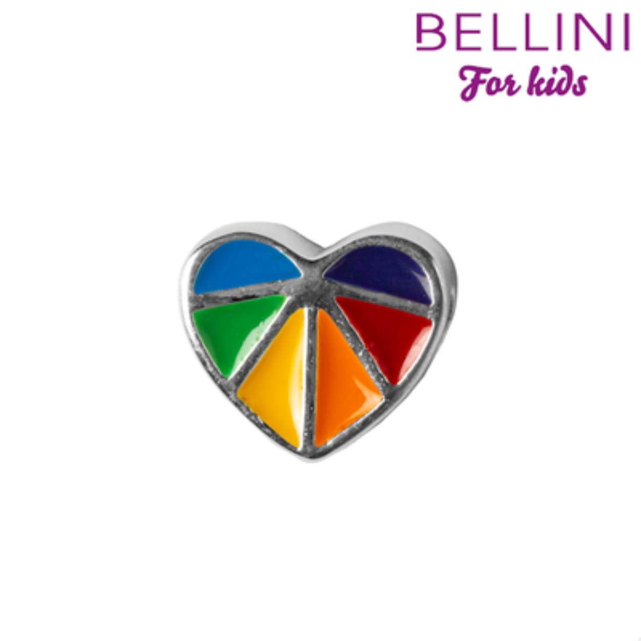 Zilveren Bellini bedel 567.460 hart regenboog emaille