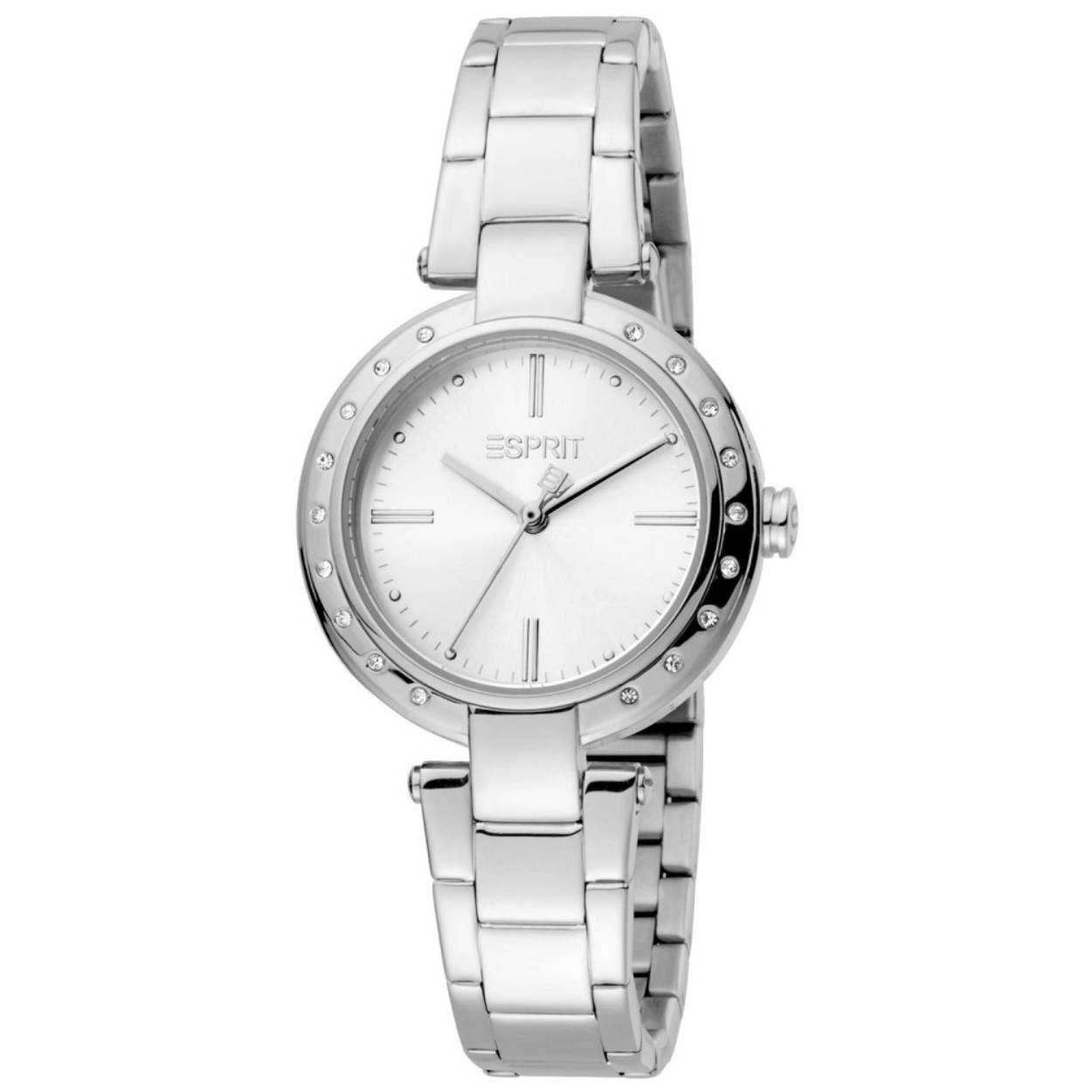 Dit dames horloge is van het merk Esprit. Het is een quartz horloge met een band gemaakt van RVS. De diameter van de kast is 30mm.