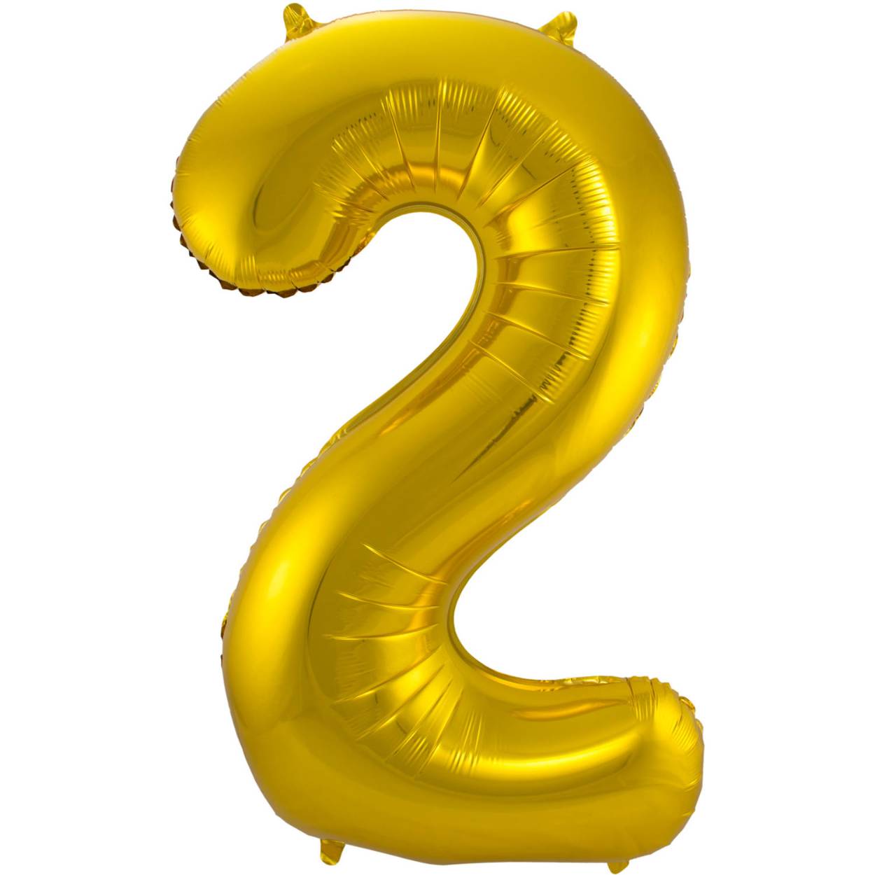 Gouden Folieballon Cijfer 2 - 86 cm. Inhoud: 1 folieballon. Kleur: Goudkleurig. Bijvoorbeeld te gebruiken tijdens de volgende feestgelegenheid/feestgelegenheden: Verjaardag, Jubileum en Kinderfeestje. Deze folieballon is 34 inch/86 cm. Het artikel is gemaakt van folie.