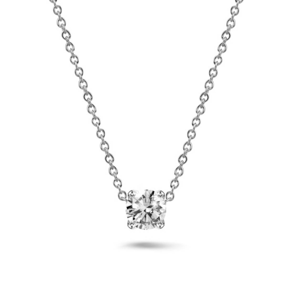18k witgouden solitaire hanger met 0.50 craat lab grown diamant 