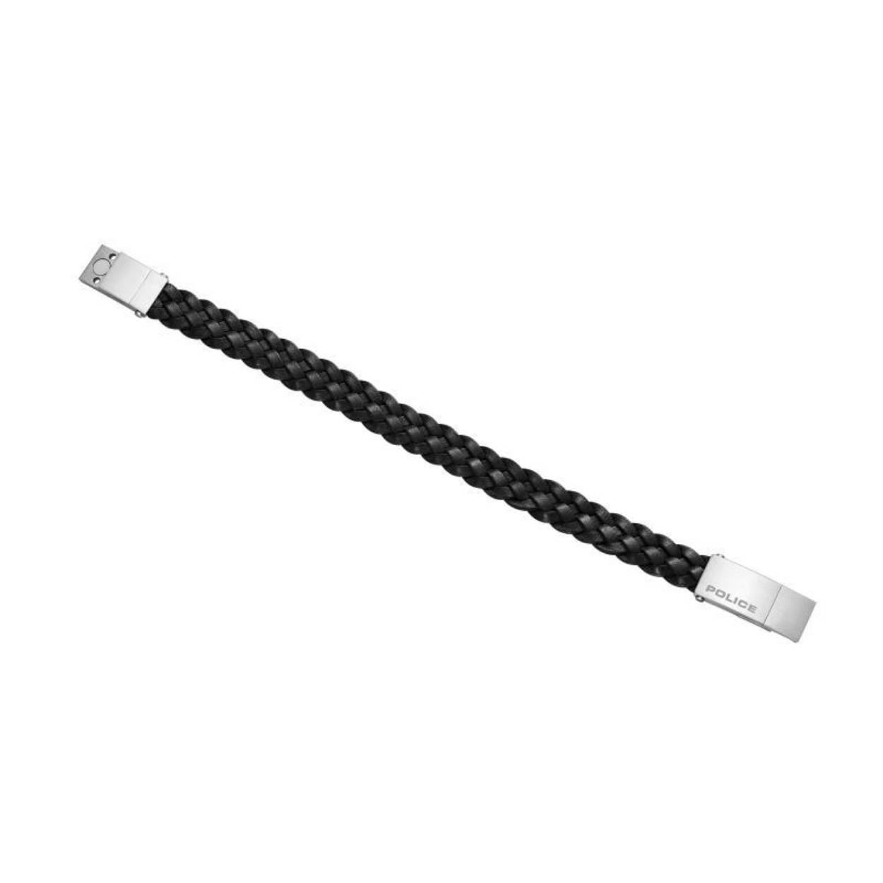 Stalen armband met lederen