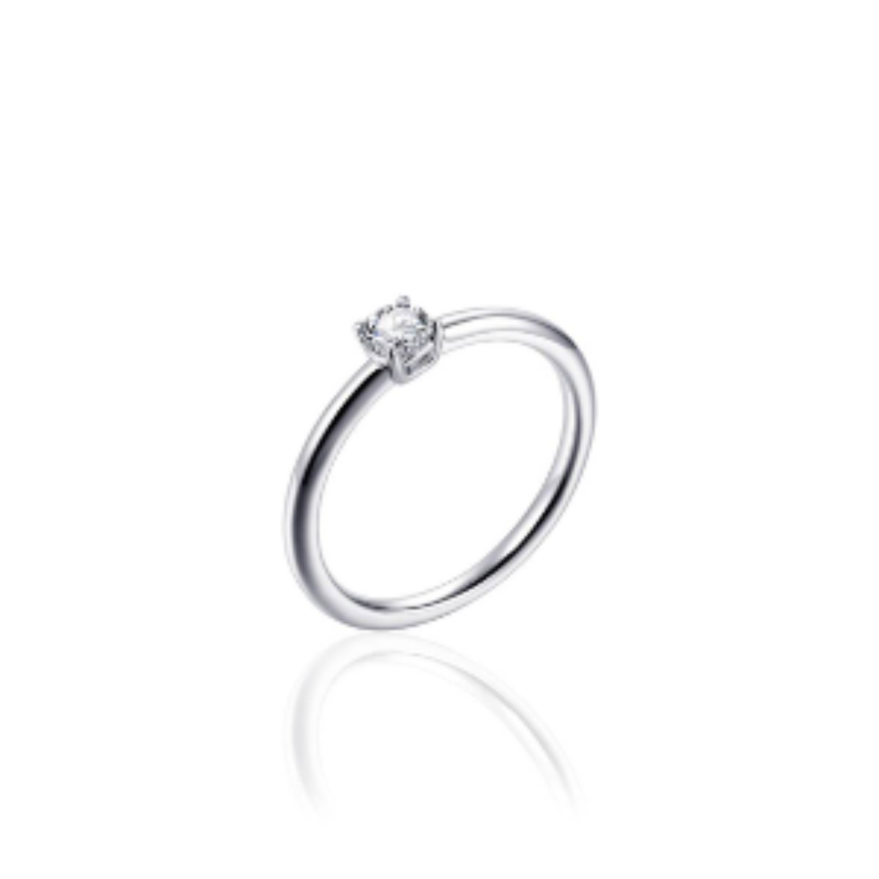Zilveren ring met zirkonia.