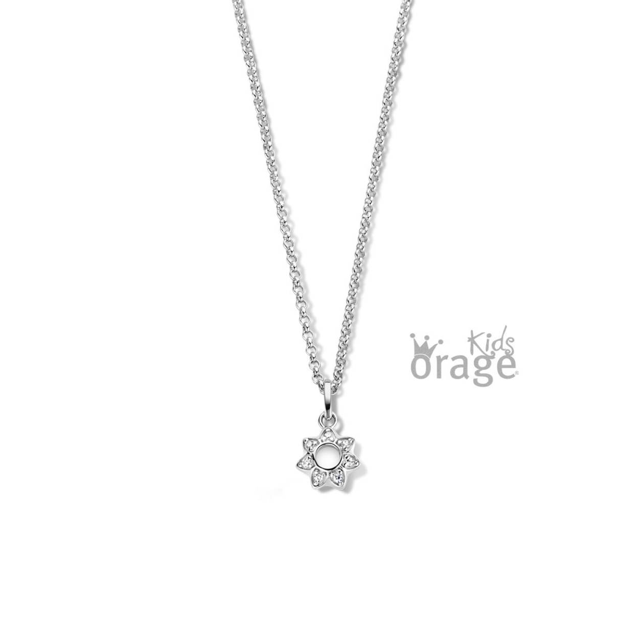 Orage Kids collier bloem zilver