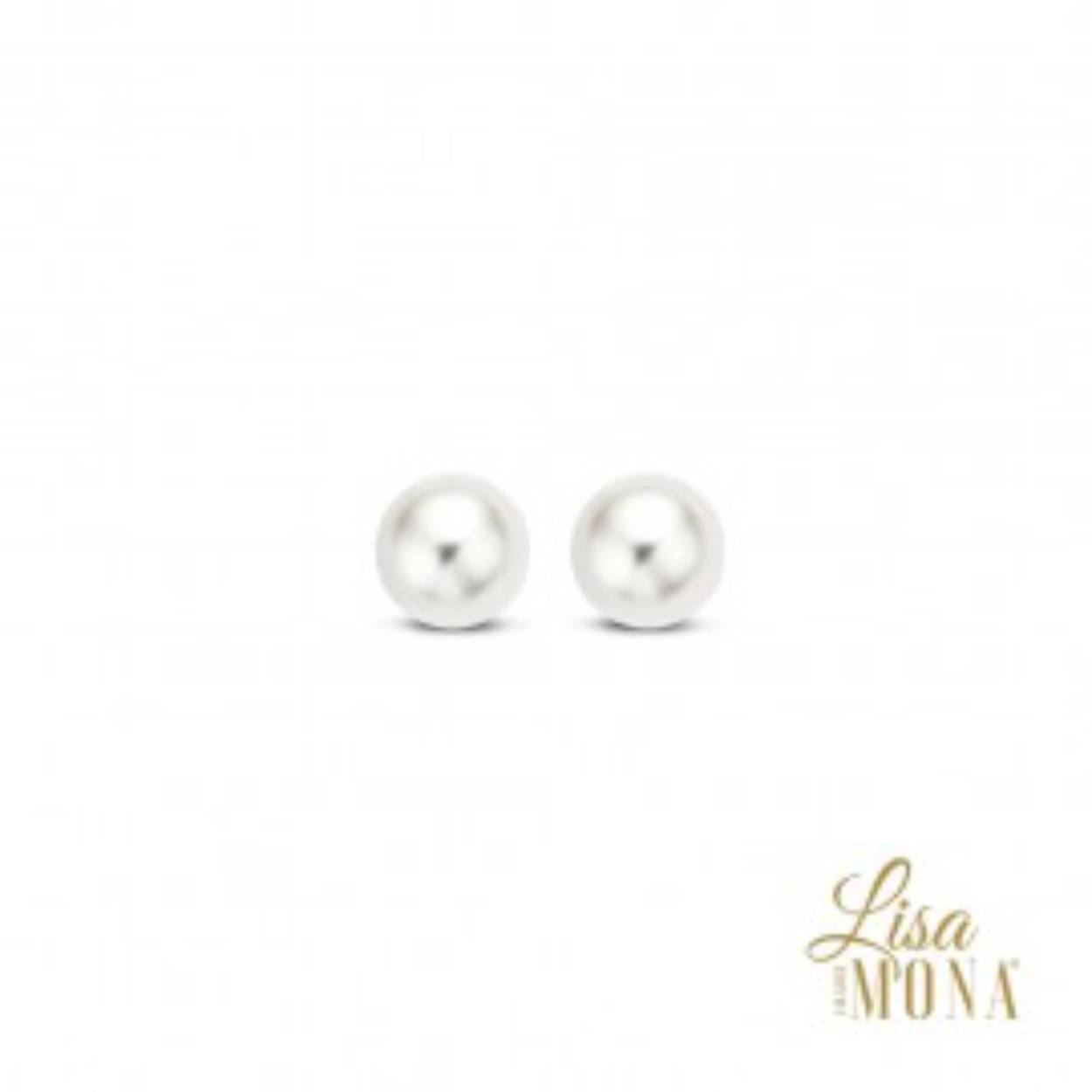 Lisa Mona Oorstekers goud 14k parel 4mm