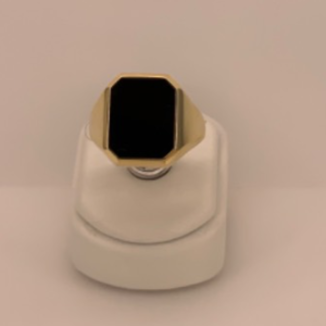 Gouden herenring met onyx