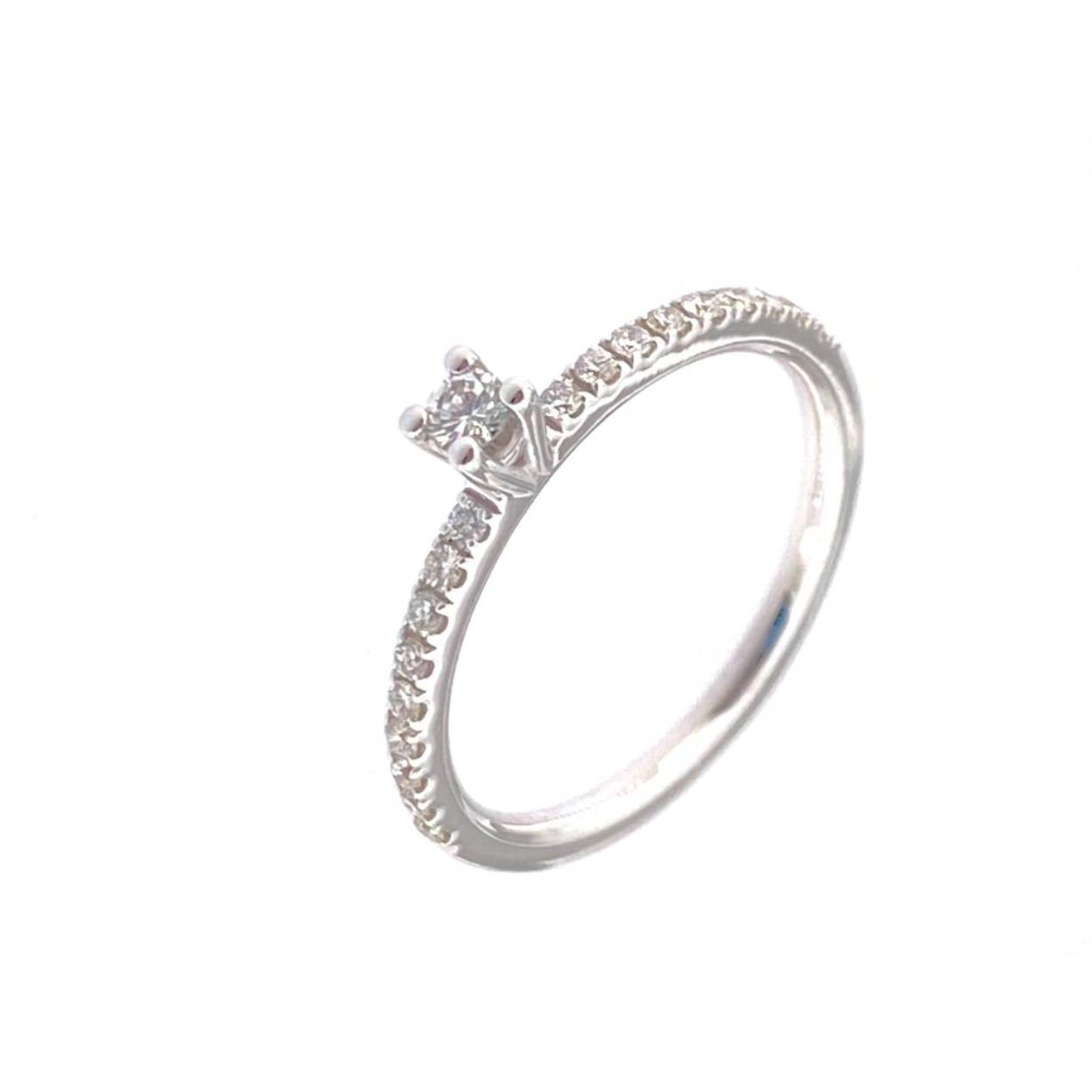 18kt wit gouden verlovingsring + 007ct +0.18ct brilj