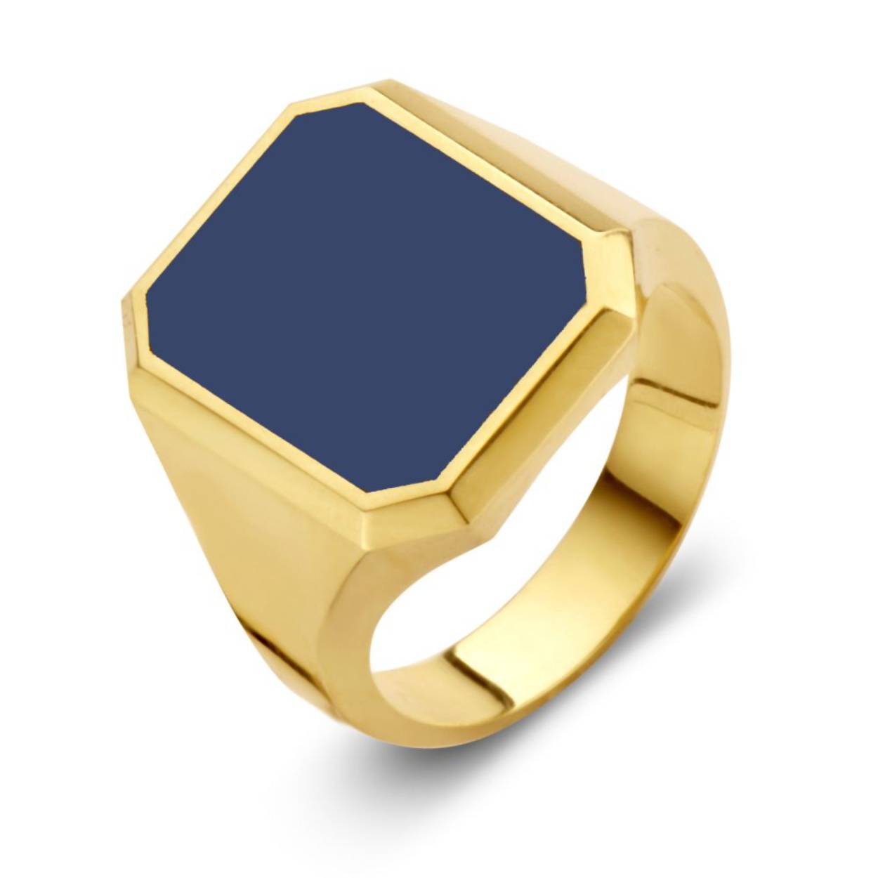 Gouden Zegelring met Blauwe Lagesteen