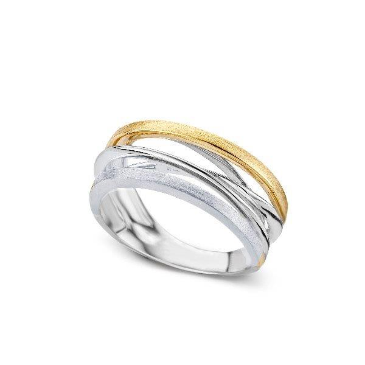 goud/zilv ring 54