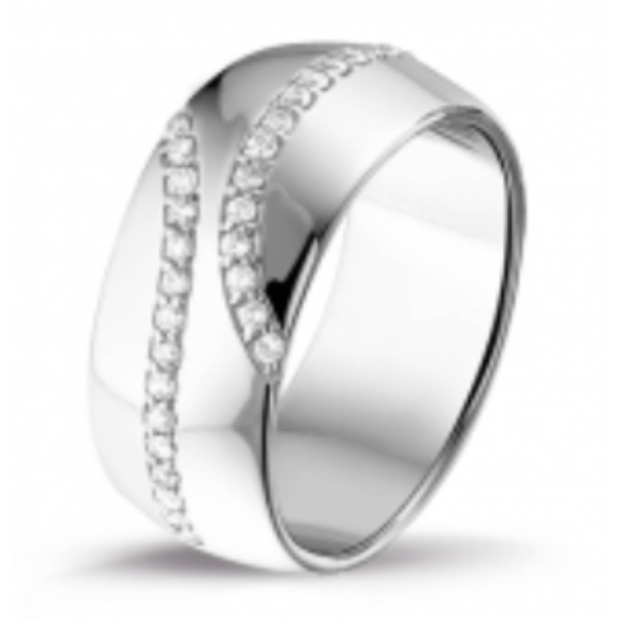 Rosa di luca zilveren ring fantasie zirkonia mt.52