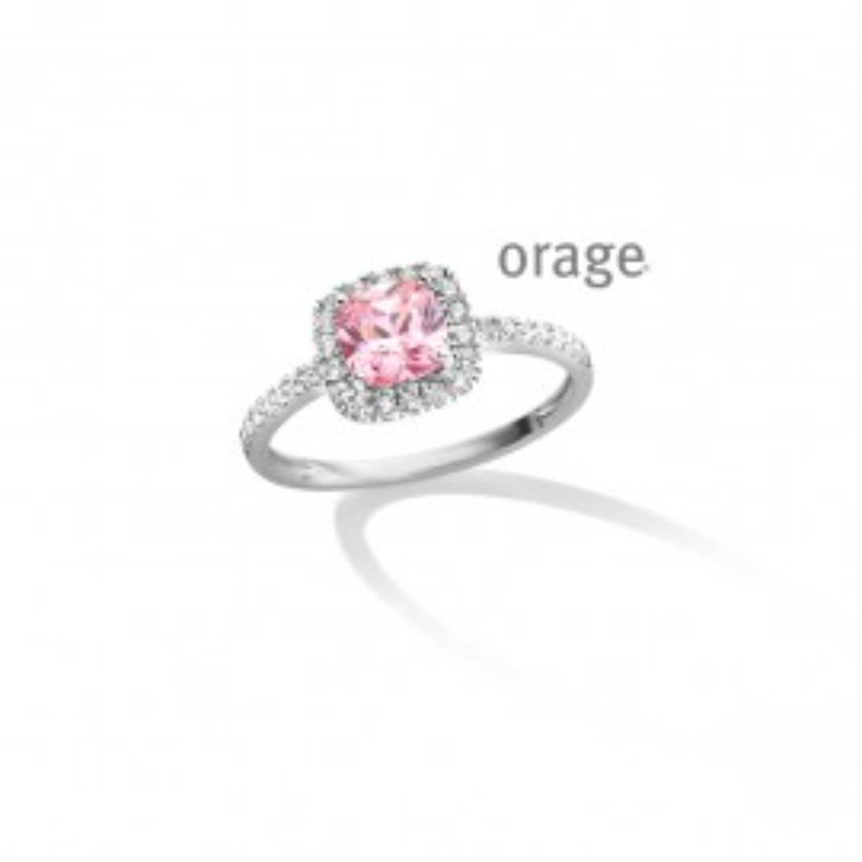 Orage zilveren ring met roze steen