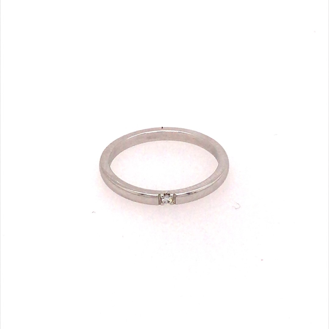 Eclat 14krt witgouden ring met diamant 5x 0.015crt
