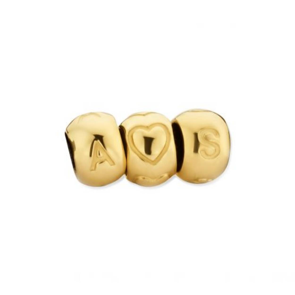 14k Geelgouden hanger uitgevoerd met een letter. Tip: combineer de letter hanger met andere letters of het hart symbool en maak met een los satijnkoord een knooparmbandje