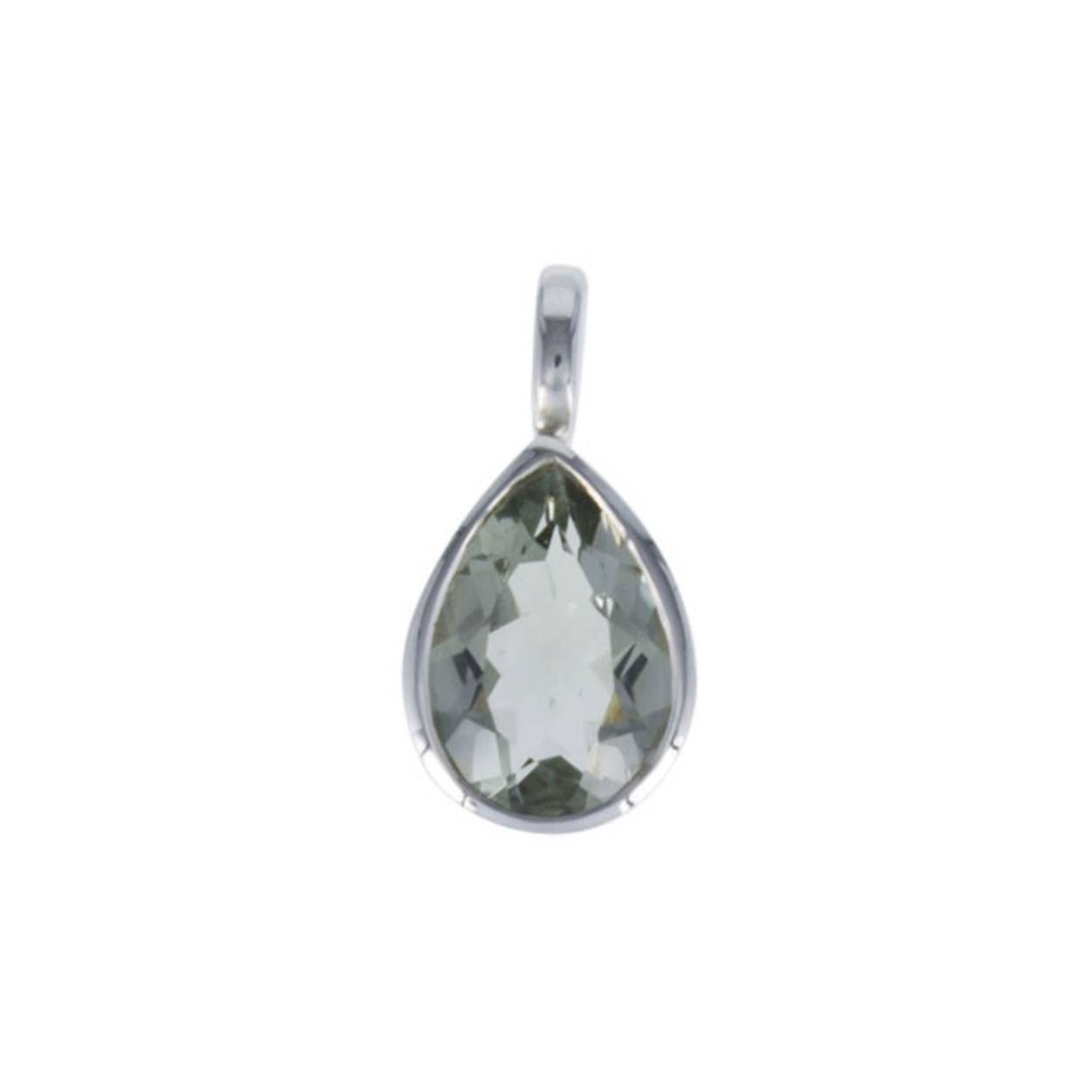 zilveren hanger met blauwe topaas