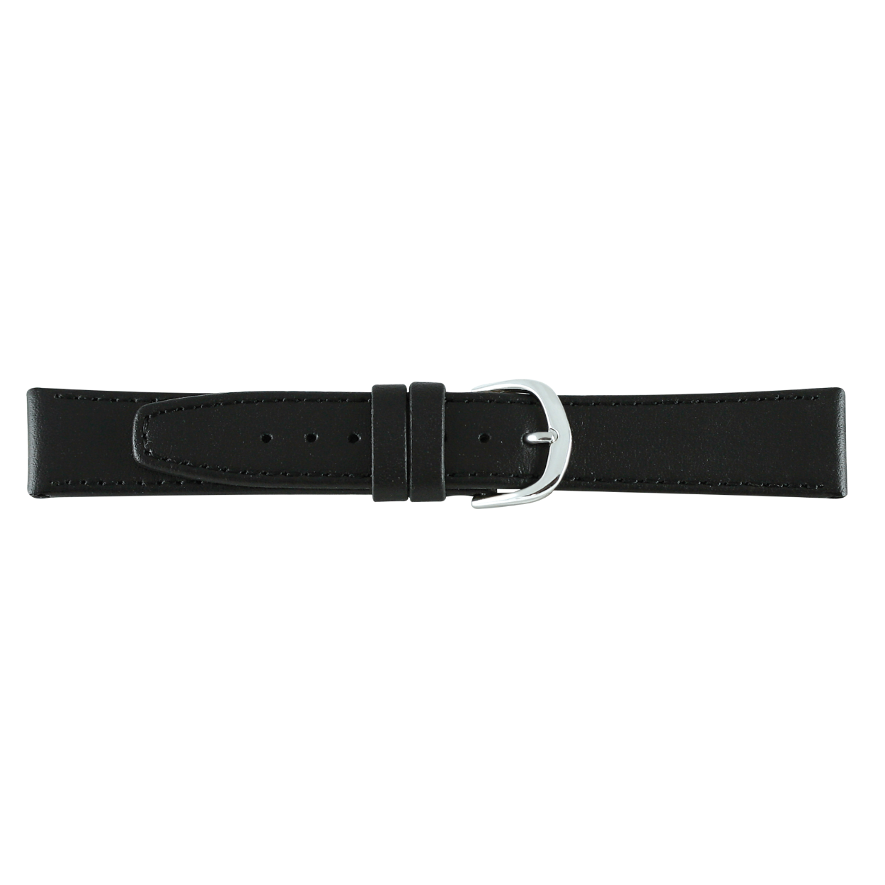 Horlogeband leder 22mm zwart XL