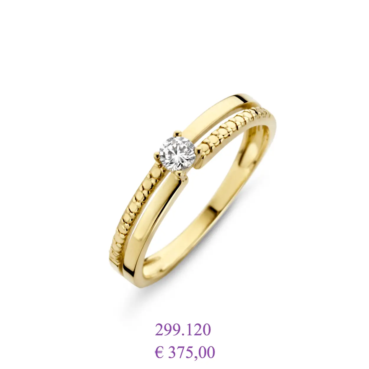 Gouden ring met zirkonia
