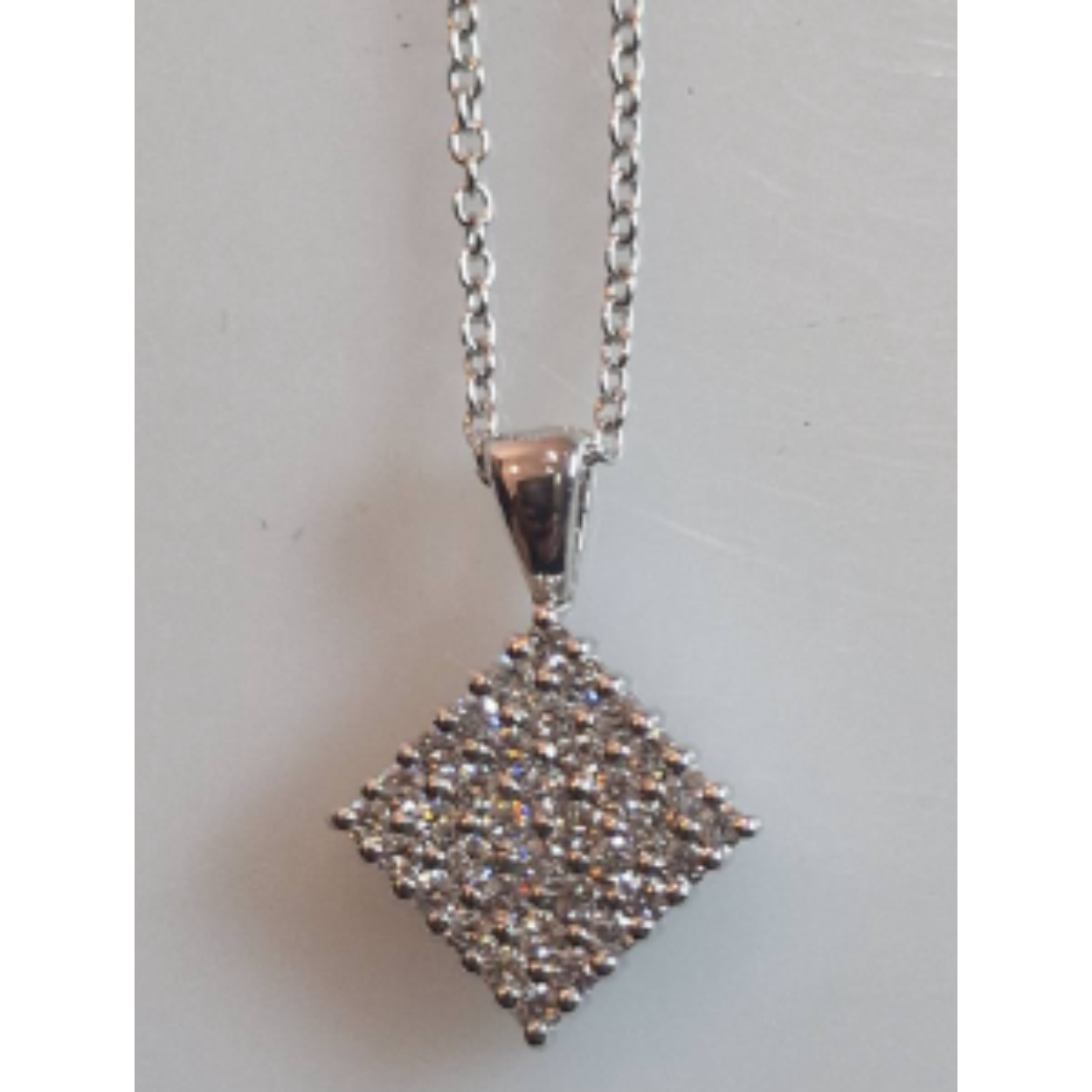 18k witgouden hanger met diamant inclusief 45 cm anker collier
