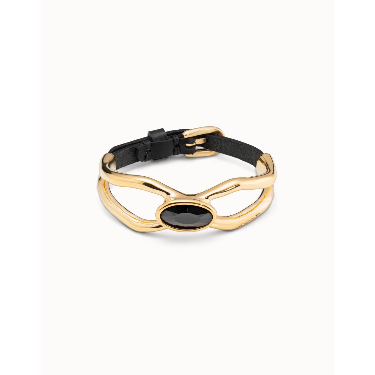 Uno de 50 verguld armband Lord ovaal zwarte steen PUL2250NGRORO0L