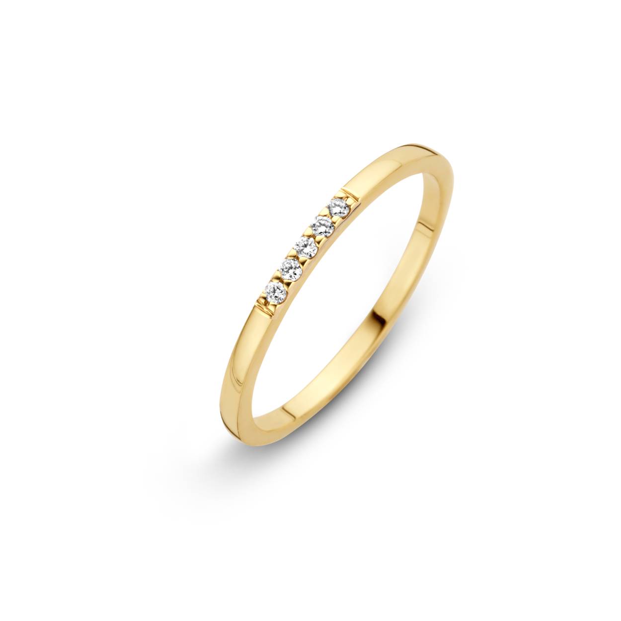 Geel gouden ring briljant sider  5x0.01crt H/SI 706100701