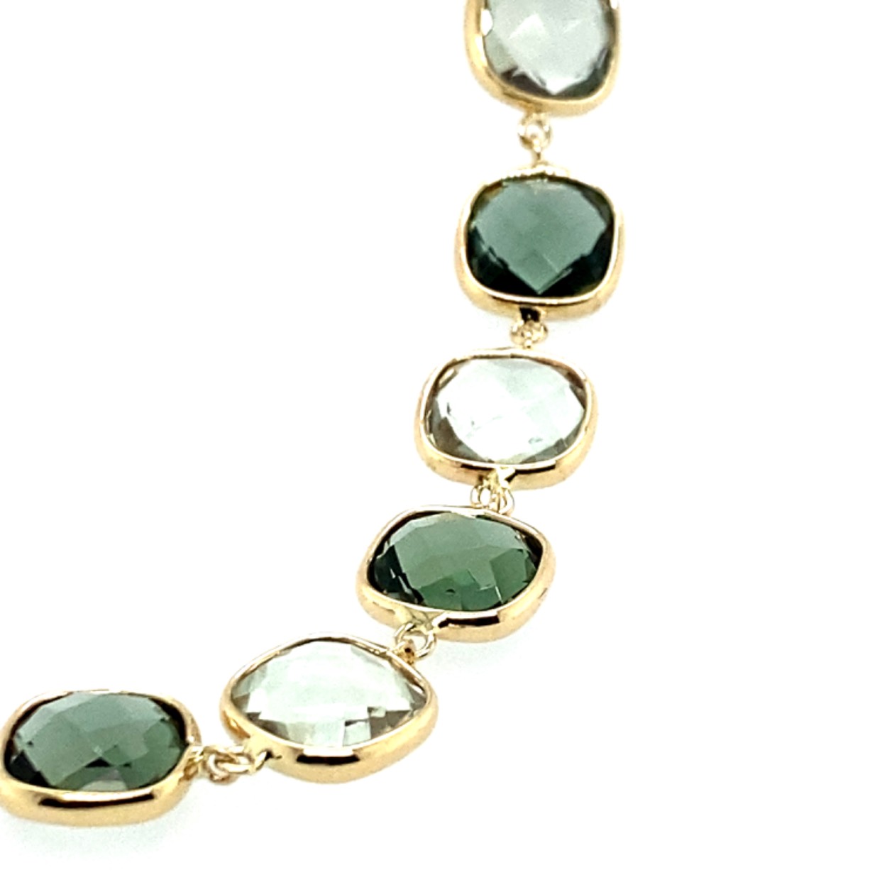 1376A geelgouden armband met groene tourmalijn