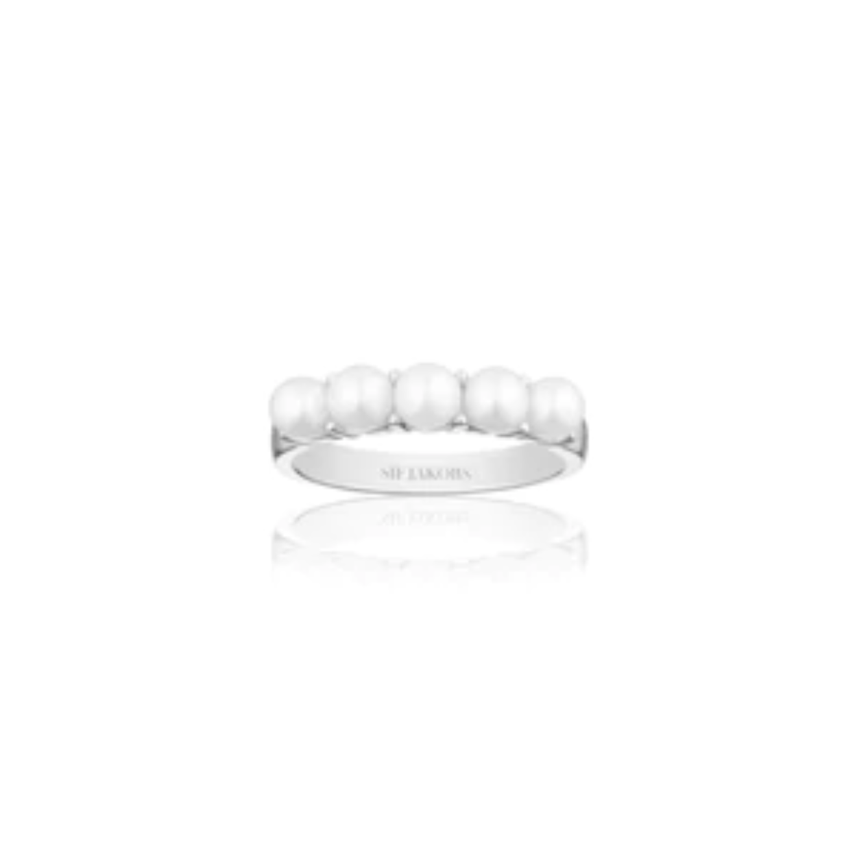 Zilveren ring met 5 parels en zirkonia's