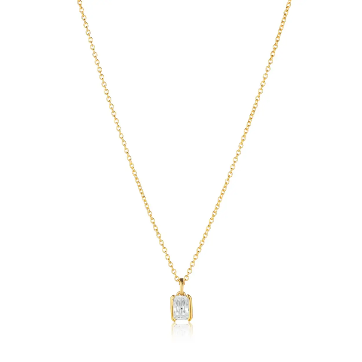 Goudkleurige ketting (45 cm) met hanger uit de 'Roccanova Piccolo' collectie van Sif Jakobs
Materiaal: 925 zilver, verguld met 18 kt goud
Bijhorende ring en oorbellen ook verkrijgbaar