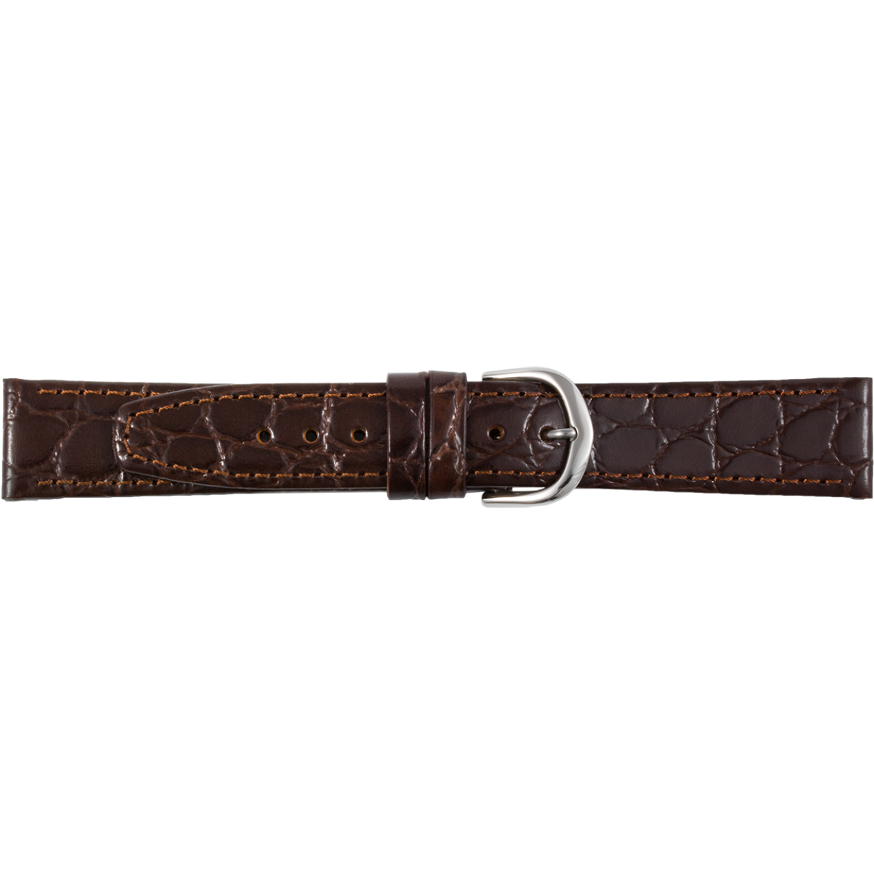 Horlogeband bruin krokoprint  