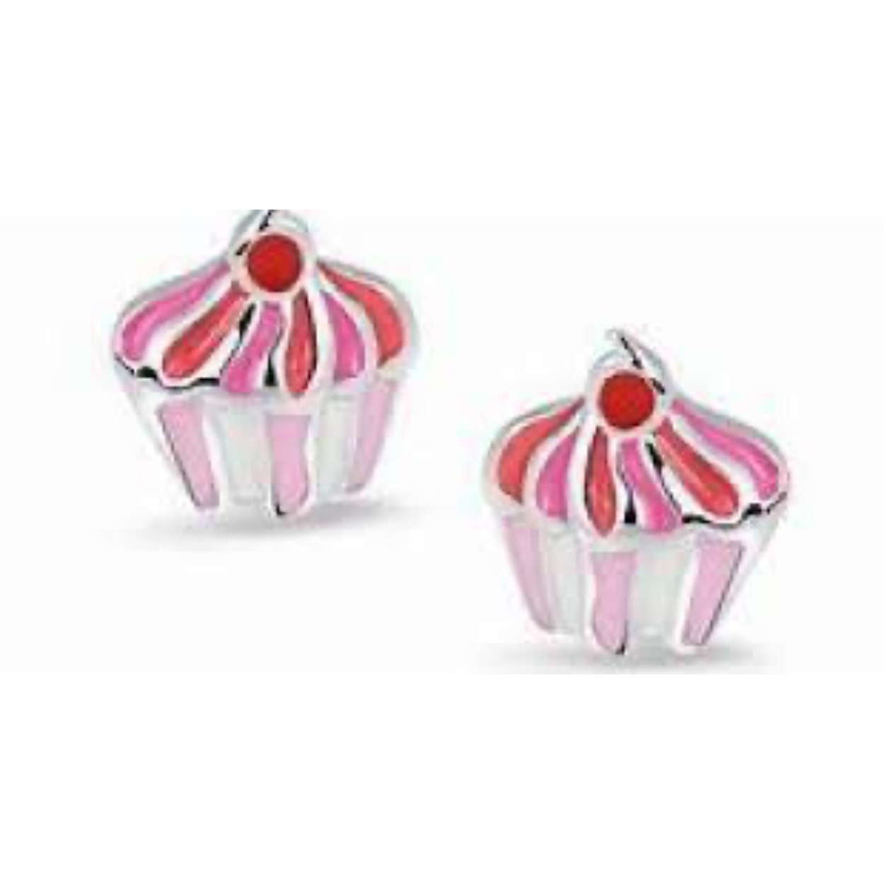 zilveren oorsteker cupcake