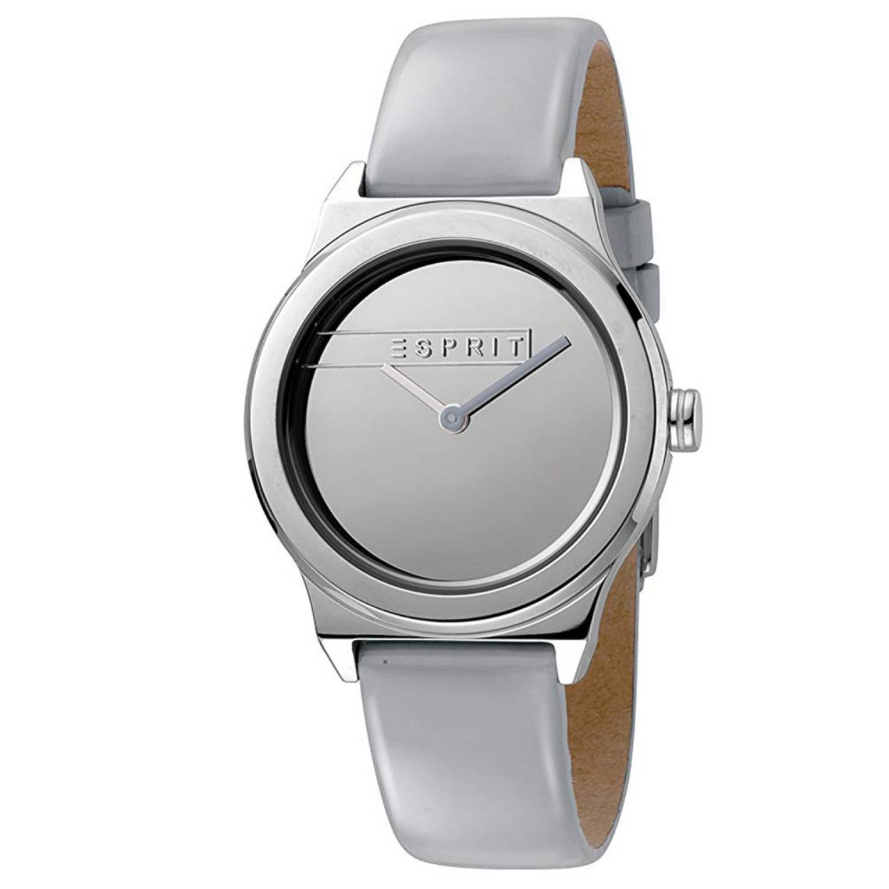 Dit dames horloge is van het merk Esprit. Het is een quartz horloge met een band gemaakt van lederen. De diameter van de kast is 34mm.