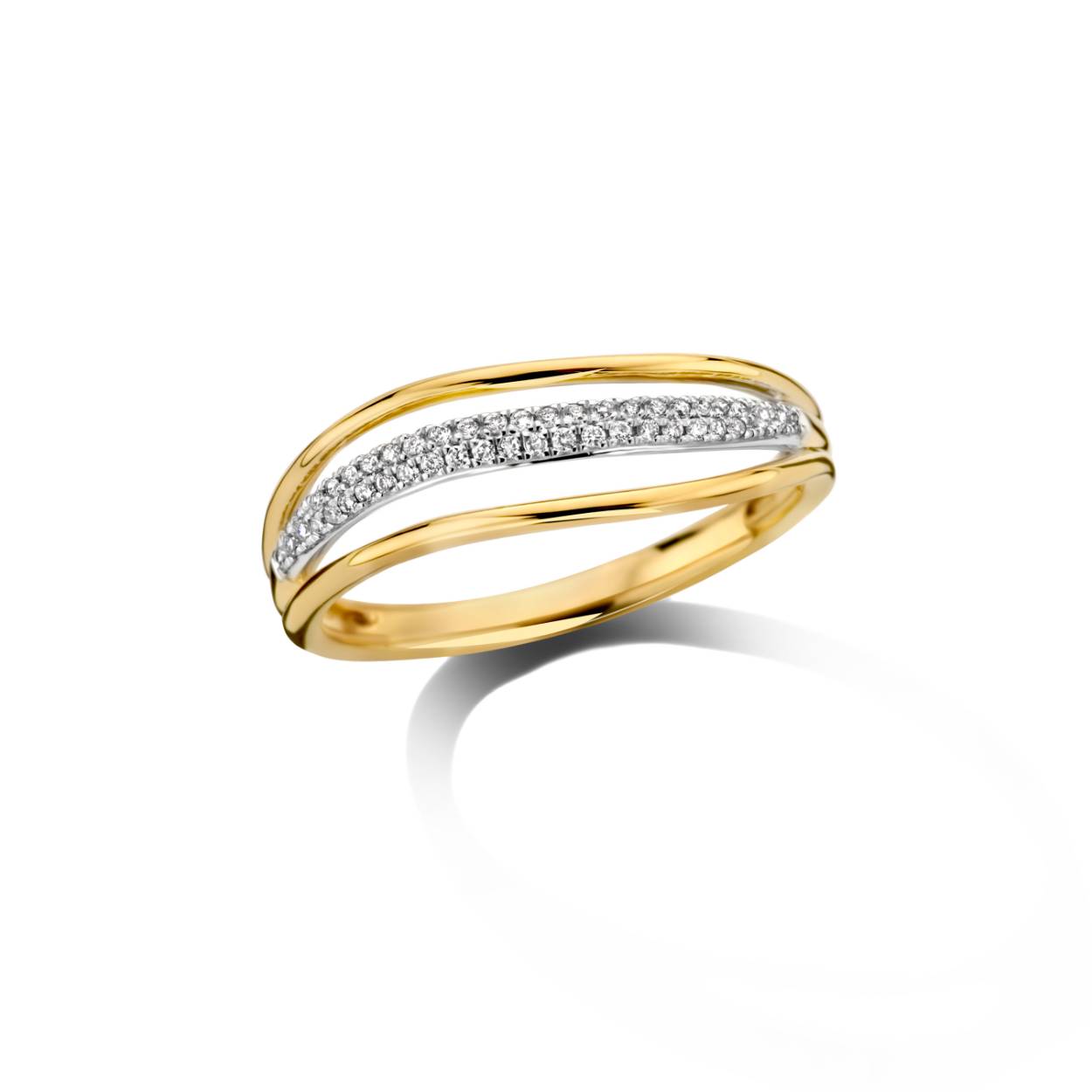 Ring 18 kt GG + 0.10ct brilj
