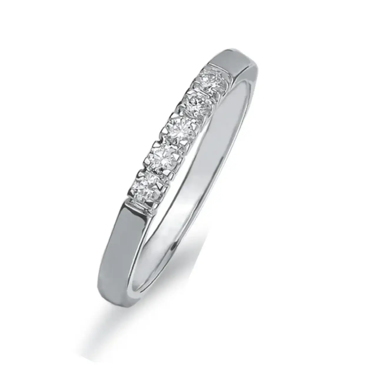Wit gouden memoire ring 5x0.04crt RV045W 