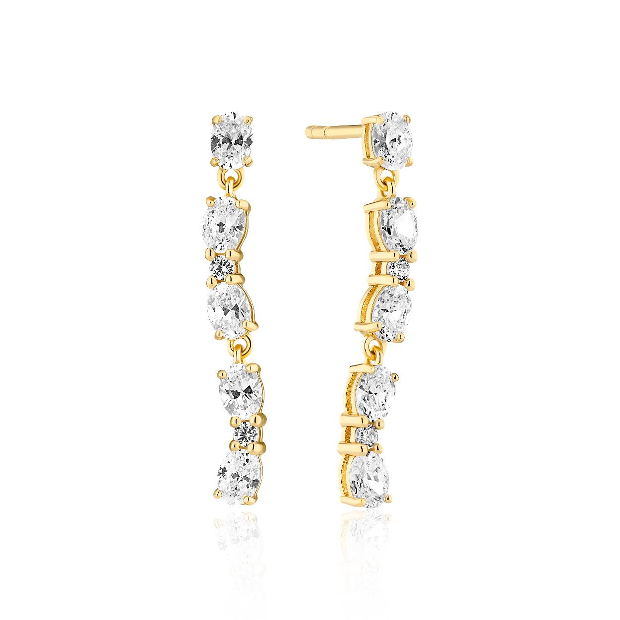Sif Jakobs oorhangers 'Ellera Ovale Sette'  SJ-E2417-CZ-YG
zilver 18 krt. goldplated