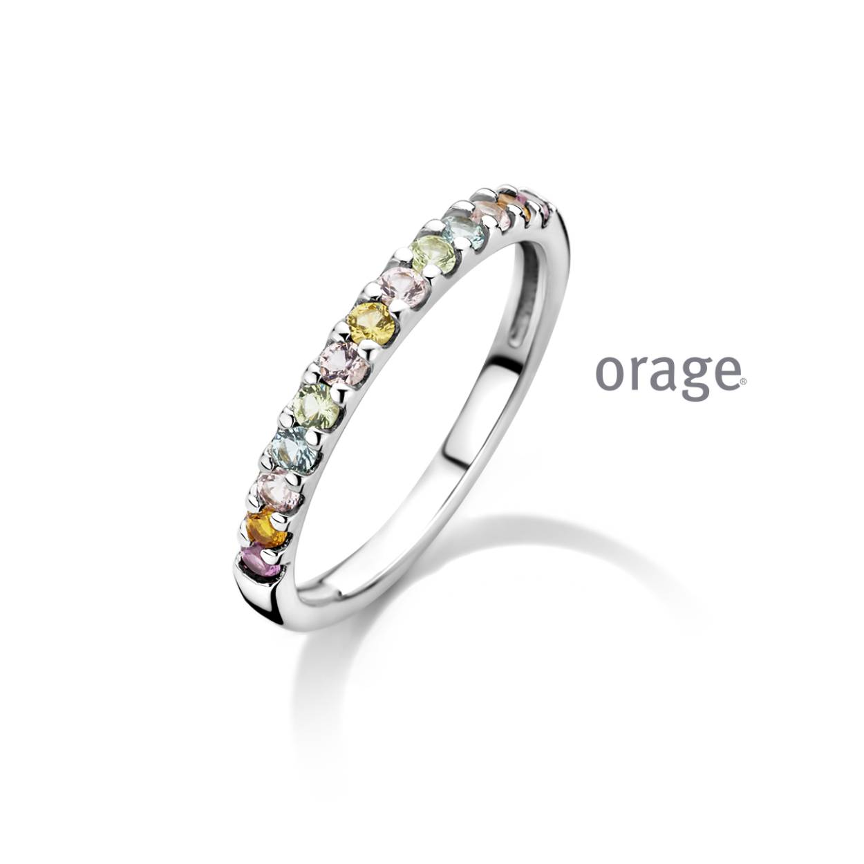 Orage Ring zilver multicolor - AW321