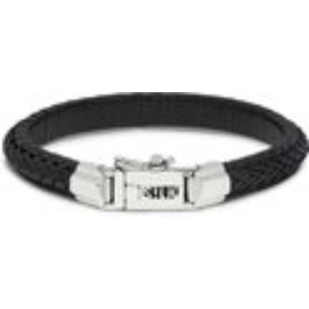 Lederen Silk armband model 171 zwart 21cm